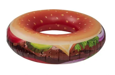 Image de Hamburger gonflable pour piscine 118 cm marron