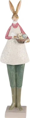 Produktbild von Clayre & Eef Figur Kaninchen 9x7x36 cm Beige Grün Polyresin