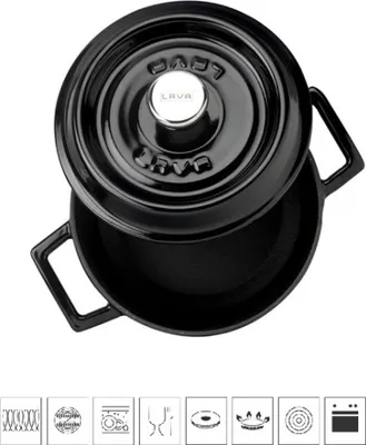 Immagine prodotto di LAVA METAL Pentola in ghisa rotonda 16cm - nero