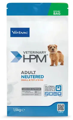 Produktbild von Virbac Adult tered Small & Toy Dog 1,5kg Trockenfutter für kastrierte Hunde kleiner Rassen