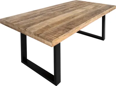 Produktbild von Esstisch Mango Massiv naturfarben 220 x 100 cm U-Gestell schwarz RIO