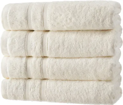 Produktbild von 4er Set Gästehandtücher 30x50 cm Baumwolle Weich Frottee Saugfähig Gästetücher, Farbe:natur
