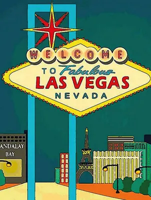 Produktbild von vianmo Holzschild 40x30 cm welcome to fabulous las vegas