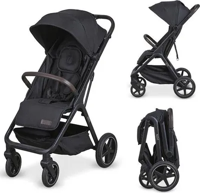 Produktbild von Novi Xavi XL Buggy – ab Geburt bis 22 kg – Liegefunktion – große Räder mit Federung – XL-Sonnenverdeck - Schwarz