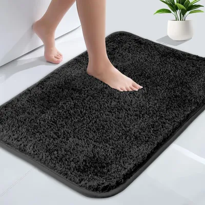 Produktbild von Rutschfester, waschbarer Badteppich, weiche Mikrofaser-Badematte, Bettvorleger, Duschmatte, Fußmatte für Wohnzimmer, Schlafzimmer, Badezimmer, 40 x 60 cm