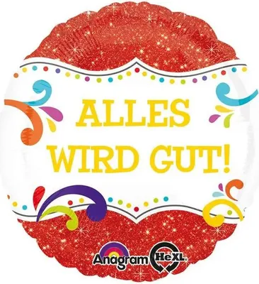 Produktbild von Anagram Standard Alles wird gut Folienballon rund S40, verpackt, 43 cm