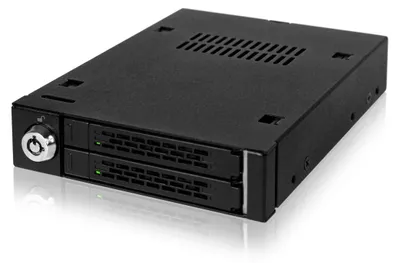 Produktbild von ICY DOCK Wechselrahmen für 2X 2,5 Zoll (6,4cm) SATA SSD/HDD in 1x 3,5 Zoll (8,9cm) - Vollmetall ToughArmor MB992SK-B – Größe 2 x 2,5" SATA/SAS