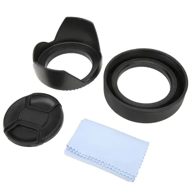 Produktbild von Streulichtblenden-Set,4-in-1 Streulichtblenden-Set,Streulichtblenden-Set mit Gummi-Streulichtblende,Streulichtblenden-Set mit Lotus-Streulichtblende,Streulichtblenden-Set mit Objektivdeckel,Streulichtblenden-Set mit Reinigungstuch