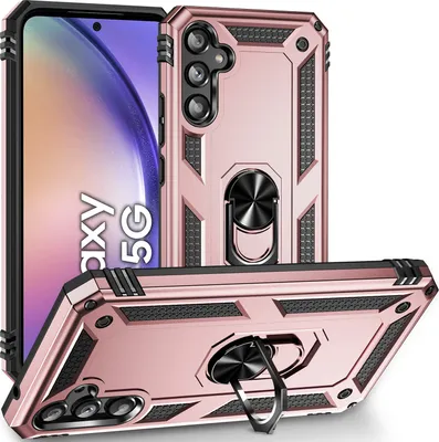 Produktbild von Schutzhülle für Samsung Galaxy A54, Dual Layer Robust Militäre Fallschutz Hülle mit Ringhalterung Ständer Roségold