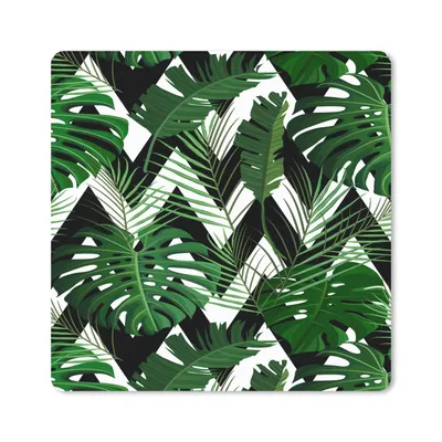 Produktbild von MuchoWow® Mauspad Mousepad Monstera - Schwarz und Weiß - Muster 20x20 cm - Mousepads - Maus Mat - Pad - Mausunterlage - Desk Mat - Bureauartikeln