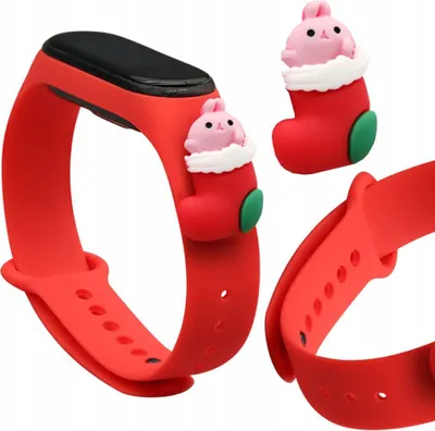 Immagine prodotto di Cinturino Xmas Band per Xiaomi Mi Band 4 / Mi Band 3 Natale Silicone Strap Bracciale Rosso (Santa 1)