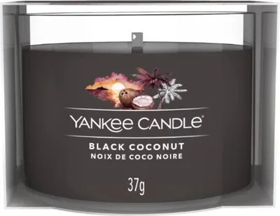Produktbild von Yankee Candle Black Coconut, Rund, Schwarz, Kokosnuss, Moschus, Ananas, Holz, 10 h, 1 Stück(e)