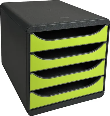 Produktbild von Exacompta Schubladenbox Big Box, 4 offene Schubladen, Iderama, Anisgrün, 310725D