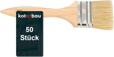 Produktbild von KOTARBAU® Farbpinsel Mit Holzgriff 63 mm 50 St. Alle Größen Flachpinsel Beizen Lasur Farben Malerpinsel Streichen Lack Acrylfarben Reißfeste Borsten Auswaschbar Uni