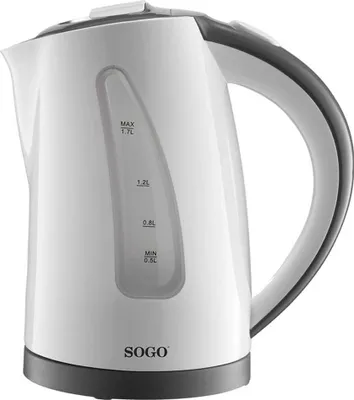 Produktbild von Sogo KET-SS-7710, 1,7 l, Schwarz, Weiß, Wasserstandsanzeige, Überhitzungsschutz, Drahtlos