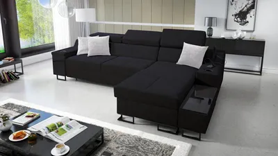Produktbild von Das komfortable Ecksofa Aria I Maxi mit Schlaffunktion und praktischer Bettzeugablage - Ihr idealer Platz zum Entspannen!
