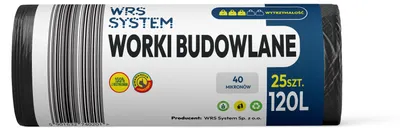 Produktbild von Bauschuttsäcke 120L 25 Stück 40 um schwarz WRS System
