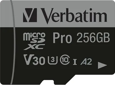 Produktbild von Verbatim 47045, 256 GB, MicroSDXC, Klasse 10, UHS-I, 100 MB/s, 90 MB/s