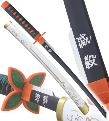 Produktbild von Anime Cosplay Katana Shinobu Kocho Holzschwert Kimetsu no Yaiba Schwert Weiße Edition - 80 cm