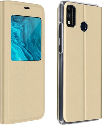 Immagine prodotto di Avizar, custodia protettiva a libro con finestra trasparente per Honor 9X Lite, color oro