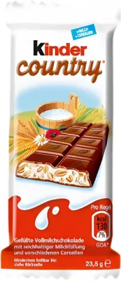 Zdjęcie produktu dla Kinder Country Czekolada mleczna z nadzieniem mlecznym i zbożami 23,5 g x 40 sztuk