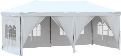Obrázek produktu pro vidaXL Párty stan skládací s bočními stěnami bílý 3x6 m