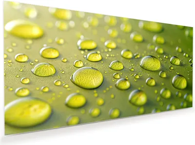 Produktbild von Glasbild 80x40cm in XXL für Wohnzimmer, Schlafzimmer Motiv Wassertropfen anschaulich