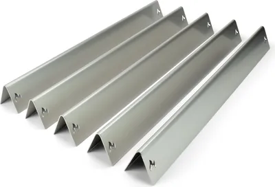 Image de Rails aromatiques en acier inoxydable pour Weber - Couvercle de brûleur pour Spirit 300 et Genesis Silver (régulateur sur le côté)