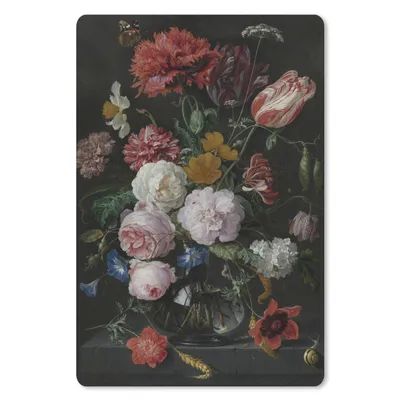 Produktbild von MuchoWow® Mauspad Mousepad Stilleben mit Blumen in einer Glasvase - Gemälde von Jan Davidsz. de Heem 18x27 cm - Mousepads - Maus Mat - Pad - Mausunterlage