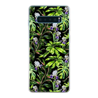 Produktbild von MuchoWow® Handyhülle Schutzhülle Hülle für Samsung Galaxy S10 Lite Blume - Blätter - Muster Silikon Softcase Handy Hülle - Schutz
