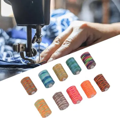 Bunte Polyester Stickgarn Set von 10 Stück, strapazierfähig und geeignet für dekoratives Sticken und Näharbeiten
