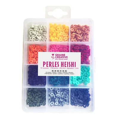 Produktbild von Graine Creative Perlen Set Heishi 6 mm bunt 1750 Stück Schmuck DIY