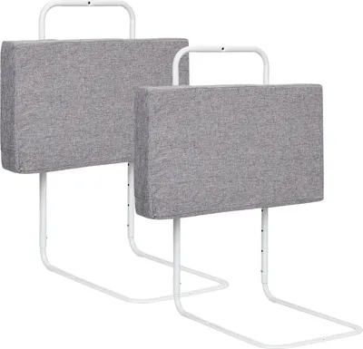 Produktbild von Clanmacy 2X 50cm Bettgitter Kinder Verstellbar Höhenverstellbares Gitterbettgitter Bettfallschutz Kinderbettgitter Baby Für Kleinkinder Oder Senioren Grau