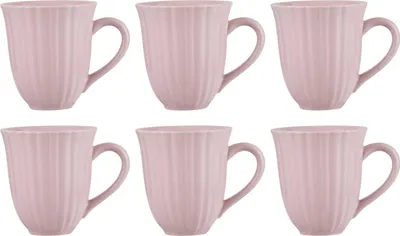 Produktbild von 6er SET Becher, Tassen MYNTE English Rose rosa für 300ml Steingut Ib Laursen
