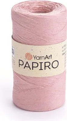 Produktbild von Yarnart Papiro 100% Papiergarn Rafia 130m - Blassrosa, ideal für Sommerprojekte
