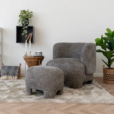 Productafbeelding van House Nordic Poef Nazare Polyester Bruin