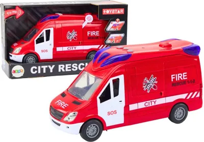 Produktbild von Feuerwehrauto mit Licht und Ton, öffnenden Türen, fahren rot