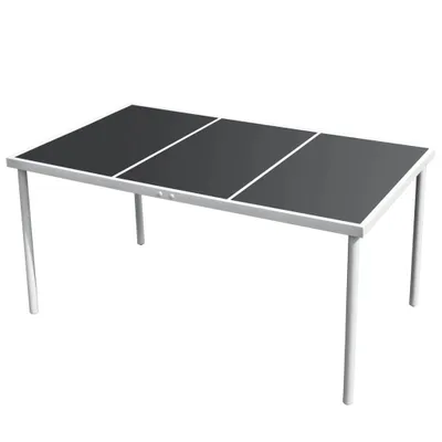 Obrázok produktu pre vidaXL 7-dielna záhradná jedálenská súprava Steel Black