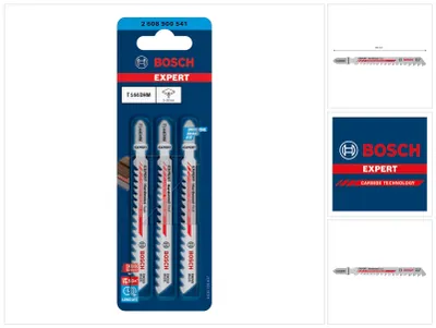 Immagine prodotto di Bosch 2608900541 Bosch EXPERT Lame per seghetto alternativo T144DHM Legno duro veloce 3 pz