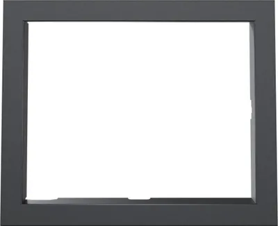 A dark gray metal frame on a white background.