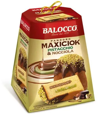 Produktbild von Balocco Pandoro Maxiciok Pistacchio & Nocciola 800g