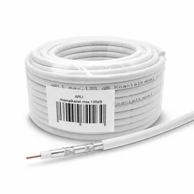 Produktbild von 50m ARLI Koaxialkabel 135dB 5-fach geschirmt – Sat Antennenkabel für DVB-S/S2 DVB-T/T2 DVB-C/C2 4K UHD HD TV