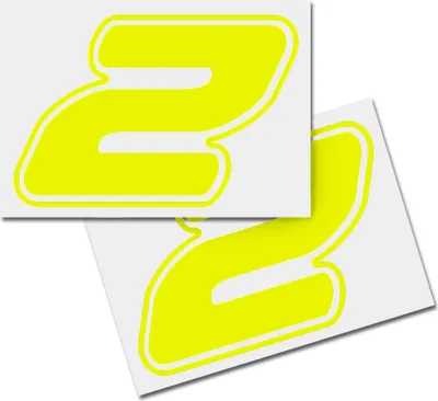 Produktbild von Startnummer Aufkleber 2er Set, Schrift Assen, # 2 gelb