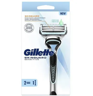 Produktbild von Gillette Skinguard Sensitive 1 Handle, 2 Replacement Blades