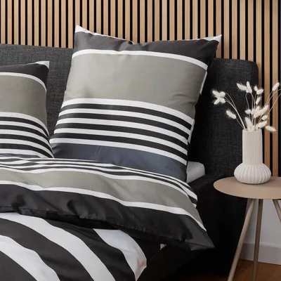 Produktbild von Janine Feinbiber Bettwäsche Davos 65186 braun grau 135x200 cm + 80x80 cm
