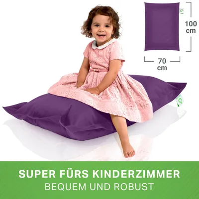 Produktbild von Green Bean® Kinder-Sitzsack 70x100cm mit 70 Liter EPS Perlen Füllung - Indoor & Outdoor - Lila
