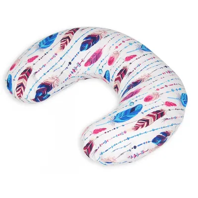 Image de Coussin d'appui-tête avec plumes multicolores