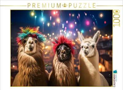 Produktbild von CALVENDO Puzzle Ein Motiv aus dem Kalender Die Welt der Alpakas | 1000 Teile Lege-Größe 64x48cm Foto-Puzzle für glückliche Stunden