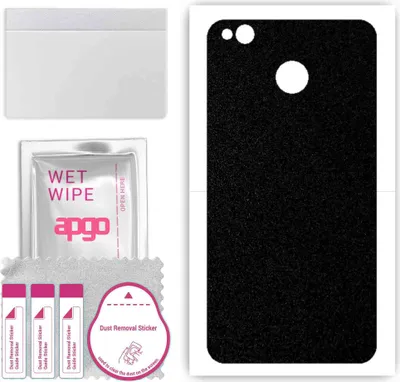 Produktbild von apgo Rückseite Schutzfolie, Skin, kompatibel mit Xiaomi Redmi 4 (4X), Hinten Displayschutzfolie aus Vinylfolie, kratzfest, einfache Montage - Mattschwarz