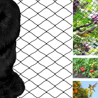 Zdjęcie produktu dla Siatka ochronna dla ptaków, 15 m x 15 m, czarna, idealna do ogrodów